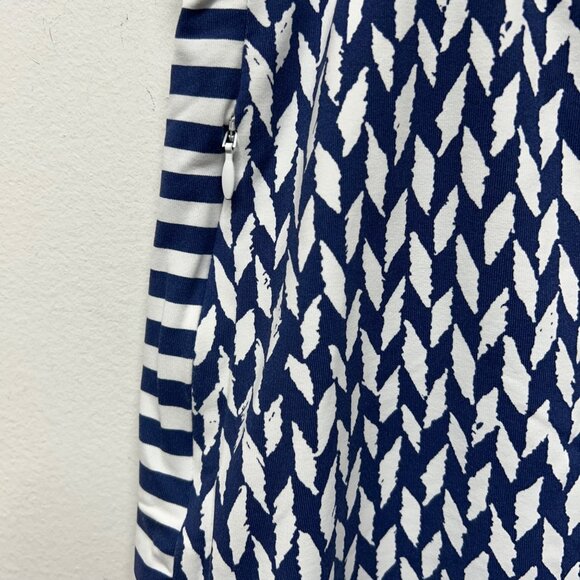 J.McLaughlin Blue & White Patterned Skort L Nylon/Spandex Stretch Fabric - Picture 4 of 8